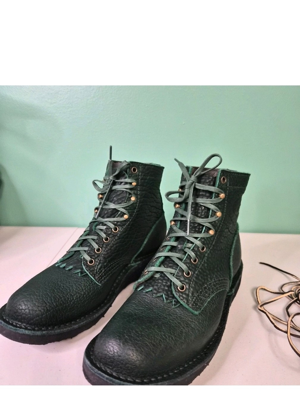JK Boots Raptor Ghost Boot mens size 11.5 3E green bison leather
